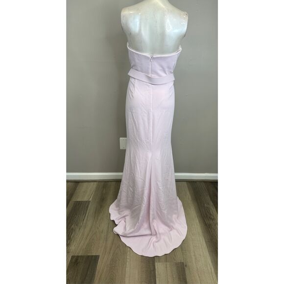 Badgley Mischka Strapless Twisted Bodice Gown Size 10 $750 - Picture 7 of 9